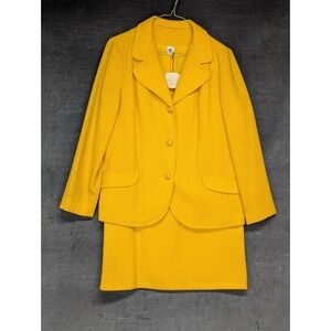 Vintage 60s Golden Yellow Virgin Wool Skirt Suit It's Majestic Jackie Kennedy